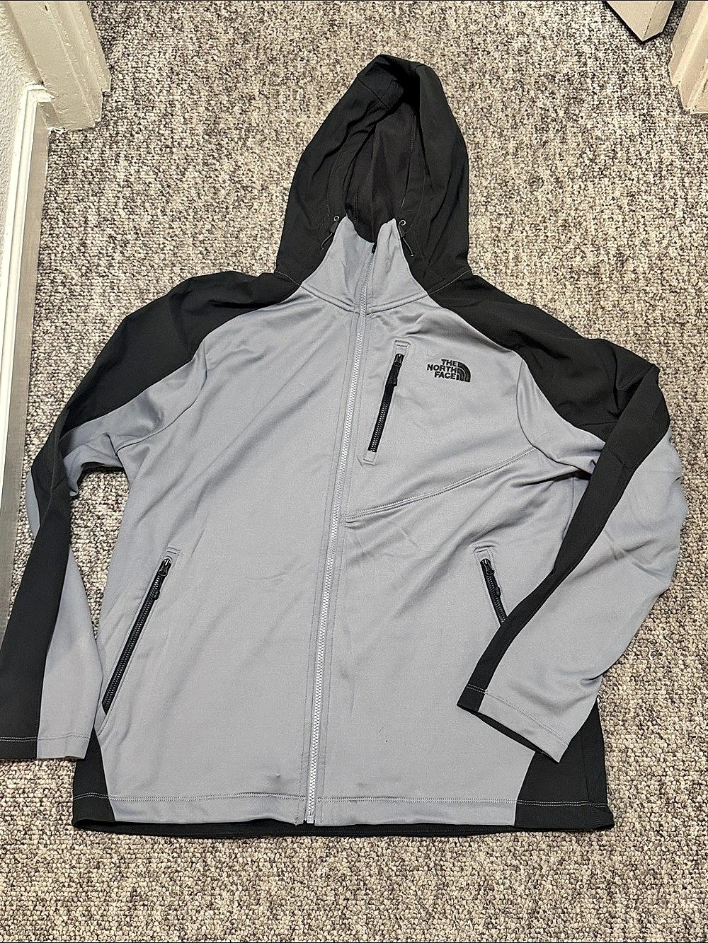 The North Face Performance Fleece Full-Zip Hoodie Men's Gray & Black XL